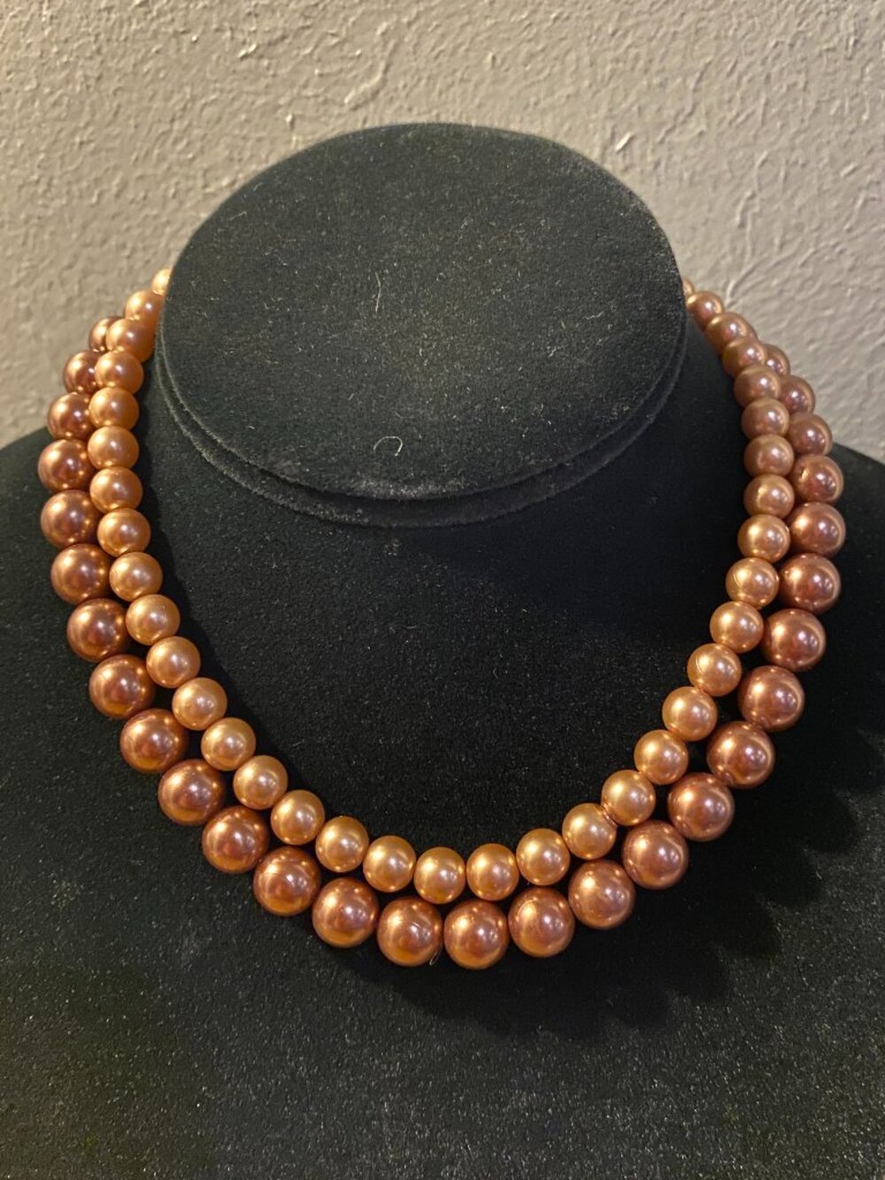 vintage copper and rose gold pearls